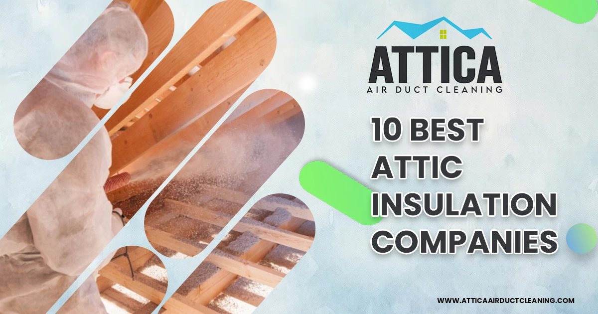 The 10 Best Attic Insulation Companies in Austin show a technician installing insulation inside the attic.