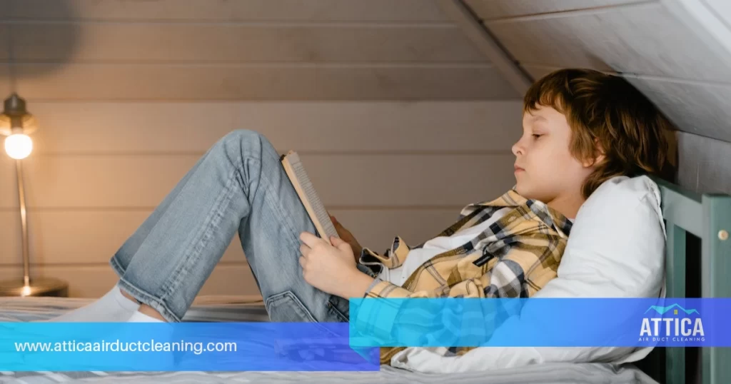 An image that shows a satisfied customer happily enjoying an energy efficient attic. 