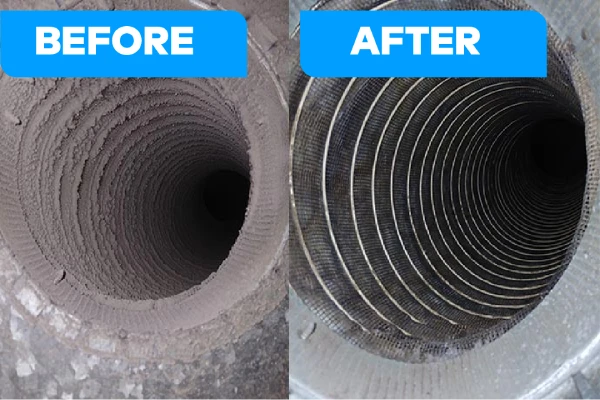 before after dryer vent cleaning 3